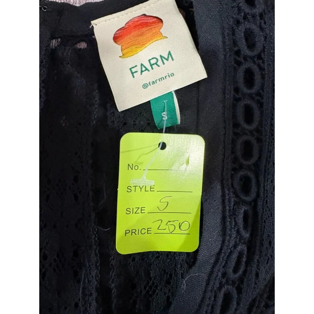 Farm Rio Lace And Ruffles Jumpsuit Size S Color Black NWT mspr $250 - Picture 2 of 7